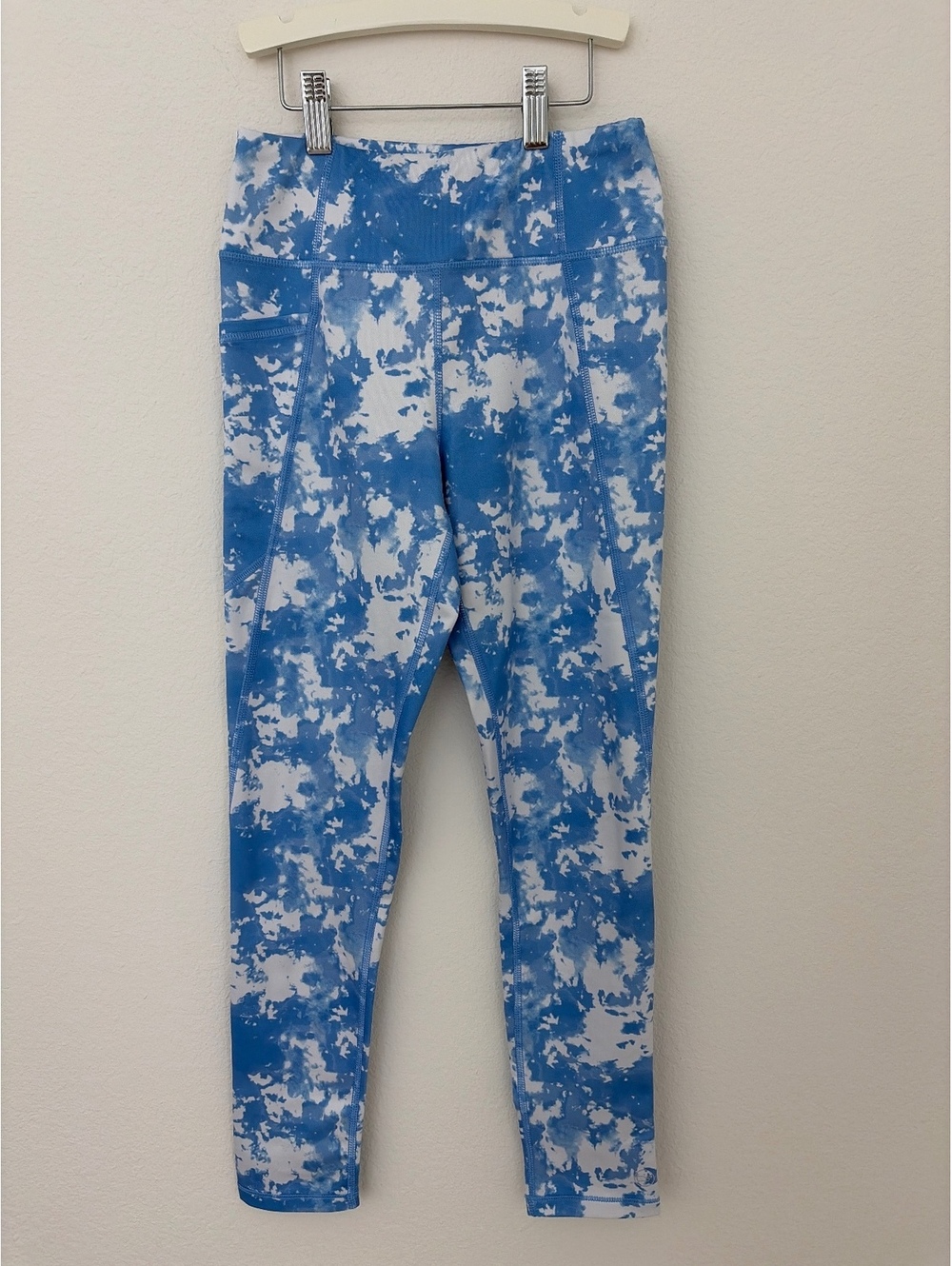 Vineyard Vines Girls Performance Blue White Tie-Dye Leggings, Size Medium 10-12
